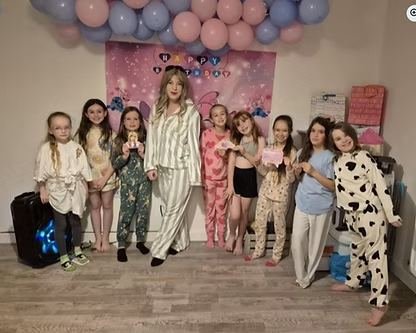 Children at a music and disco party